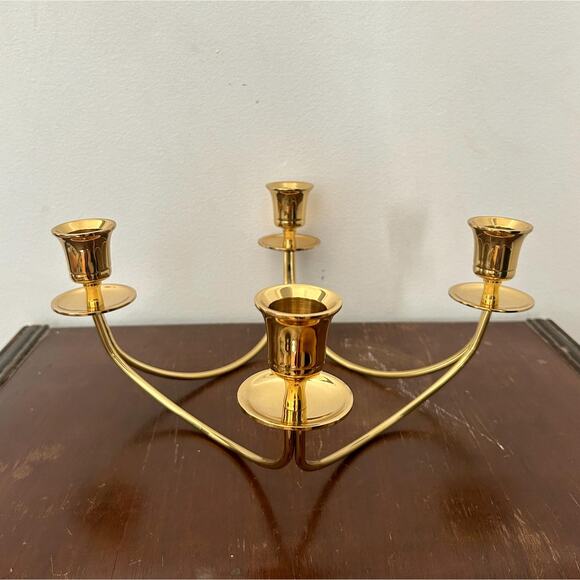 Vintage Brass Candelabra | Candleholder Centerpiece - Picture 1 of 4